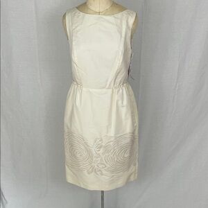 Magaschoni Elegant Cream Sleeveless Dress Size 4 NWT